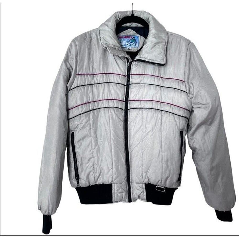 Vintage Ski Moves Puffer Jacket In Silver Men’s Medium